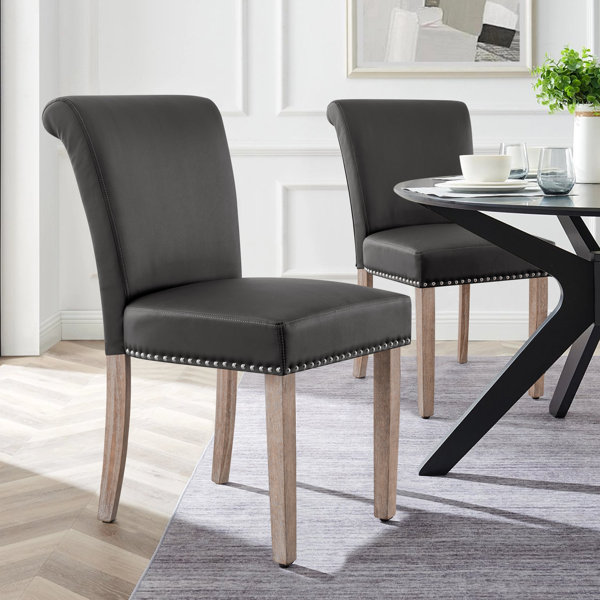 Real Leather Dining Chairs - Wayfair Canada